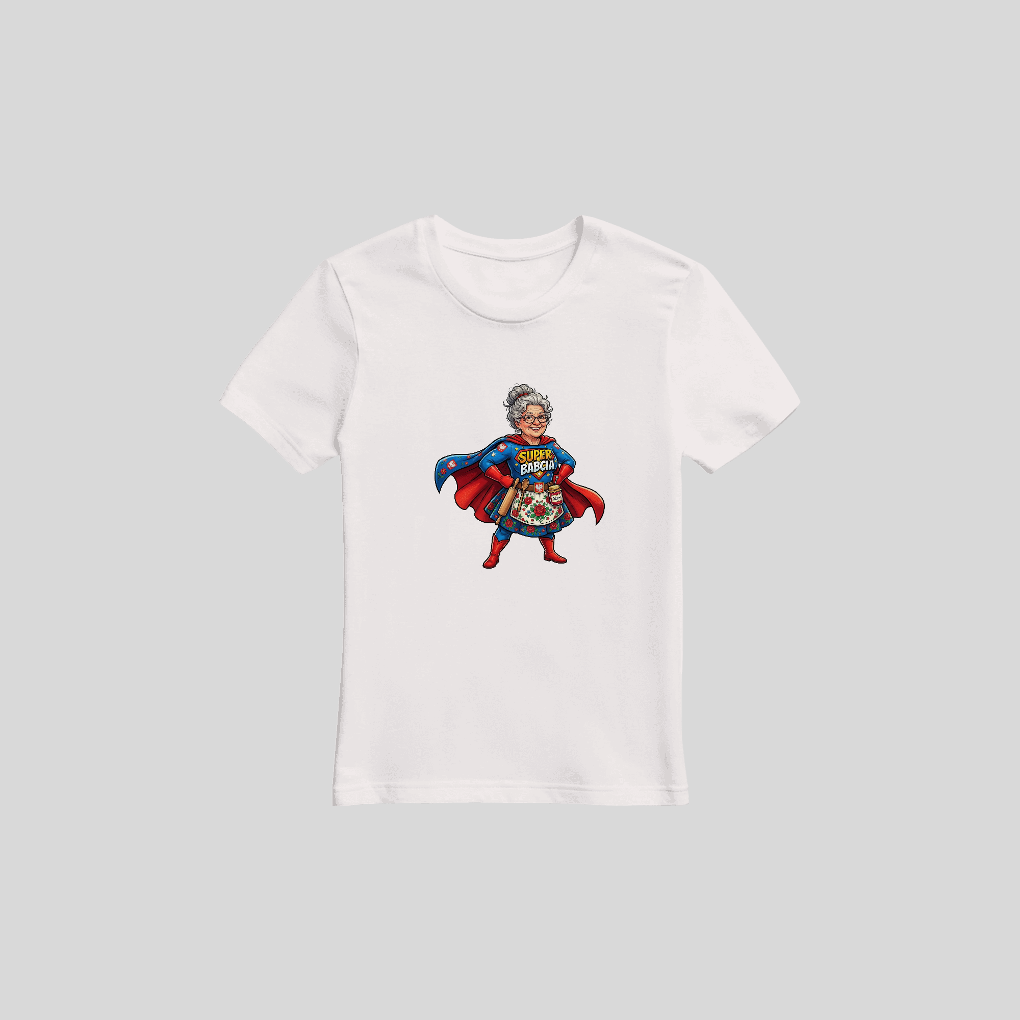 Short Sleeve T-Shirt for Superhero Babcia