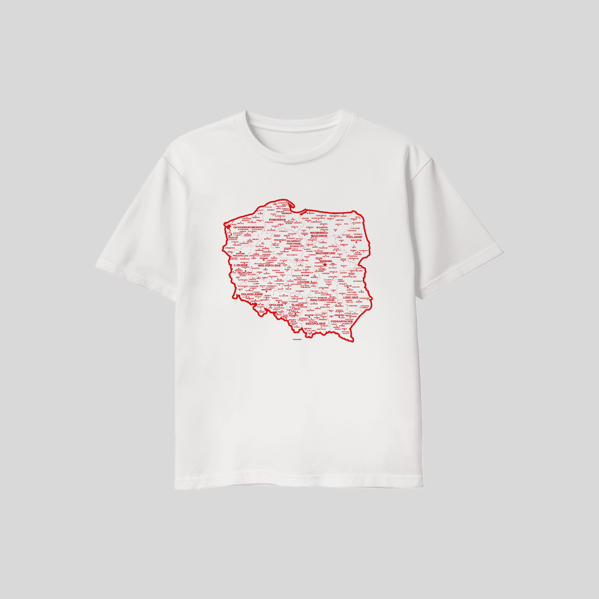Short Sleeve T-shirt with map of Poland